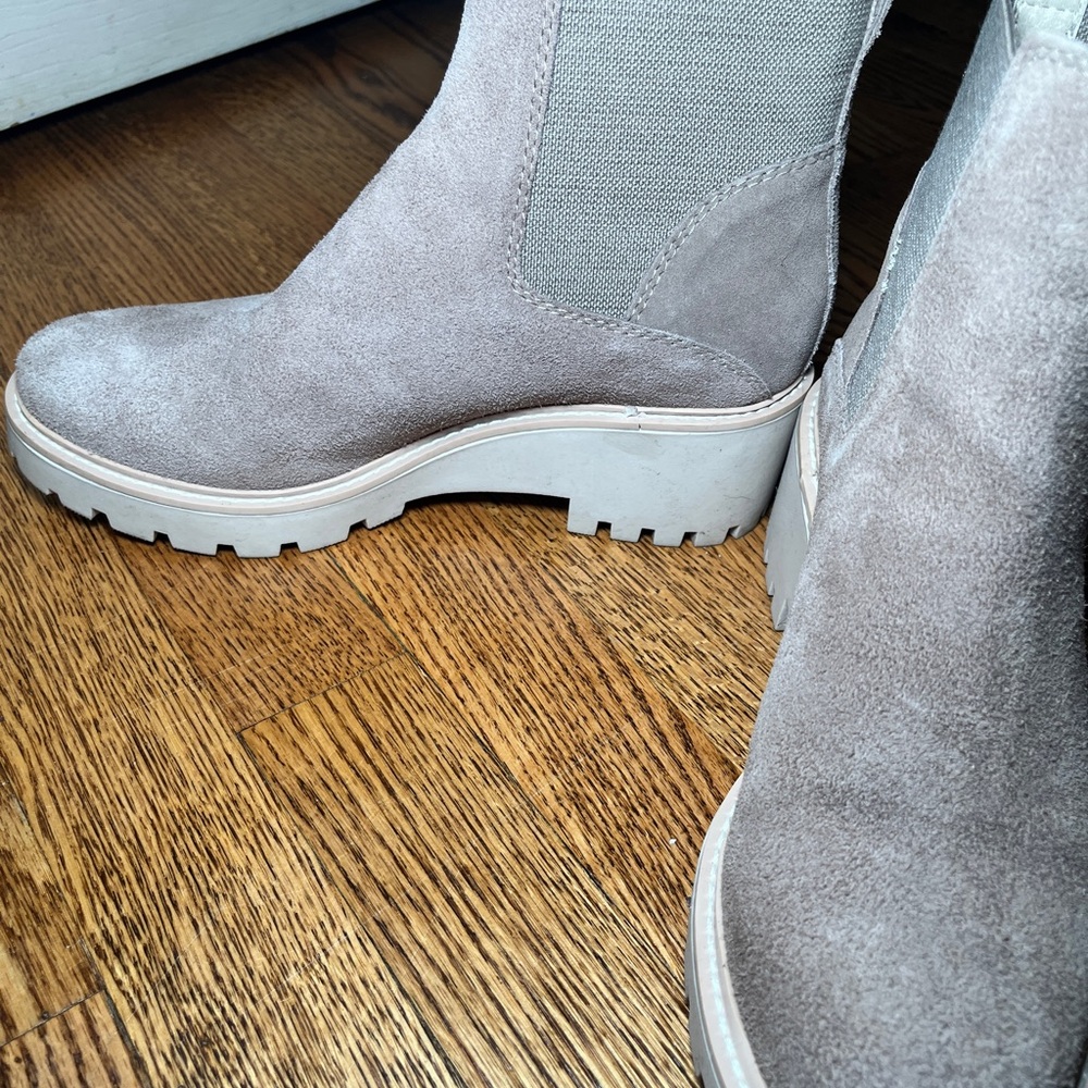 DV by Dolce Vita Gray Suede Ankle Booties